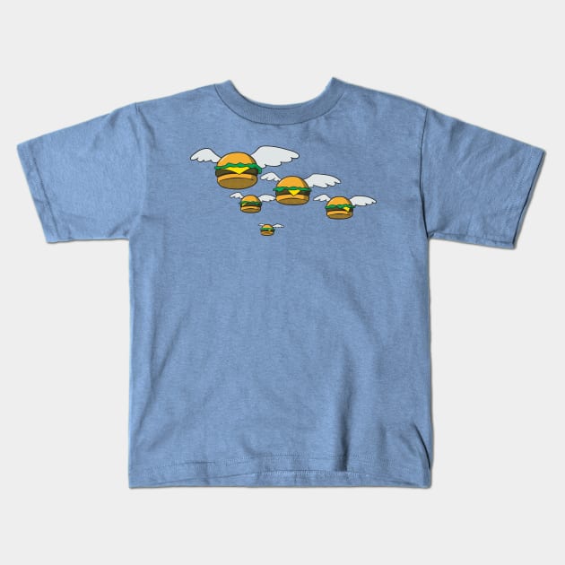 Flying Burgers Kids T-Shirt by manikx